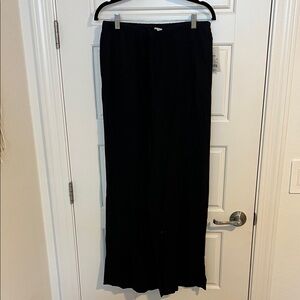 a new day Black Long Linen Pants